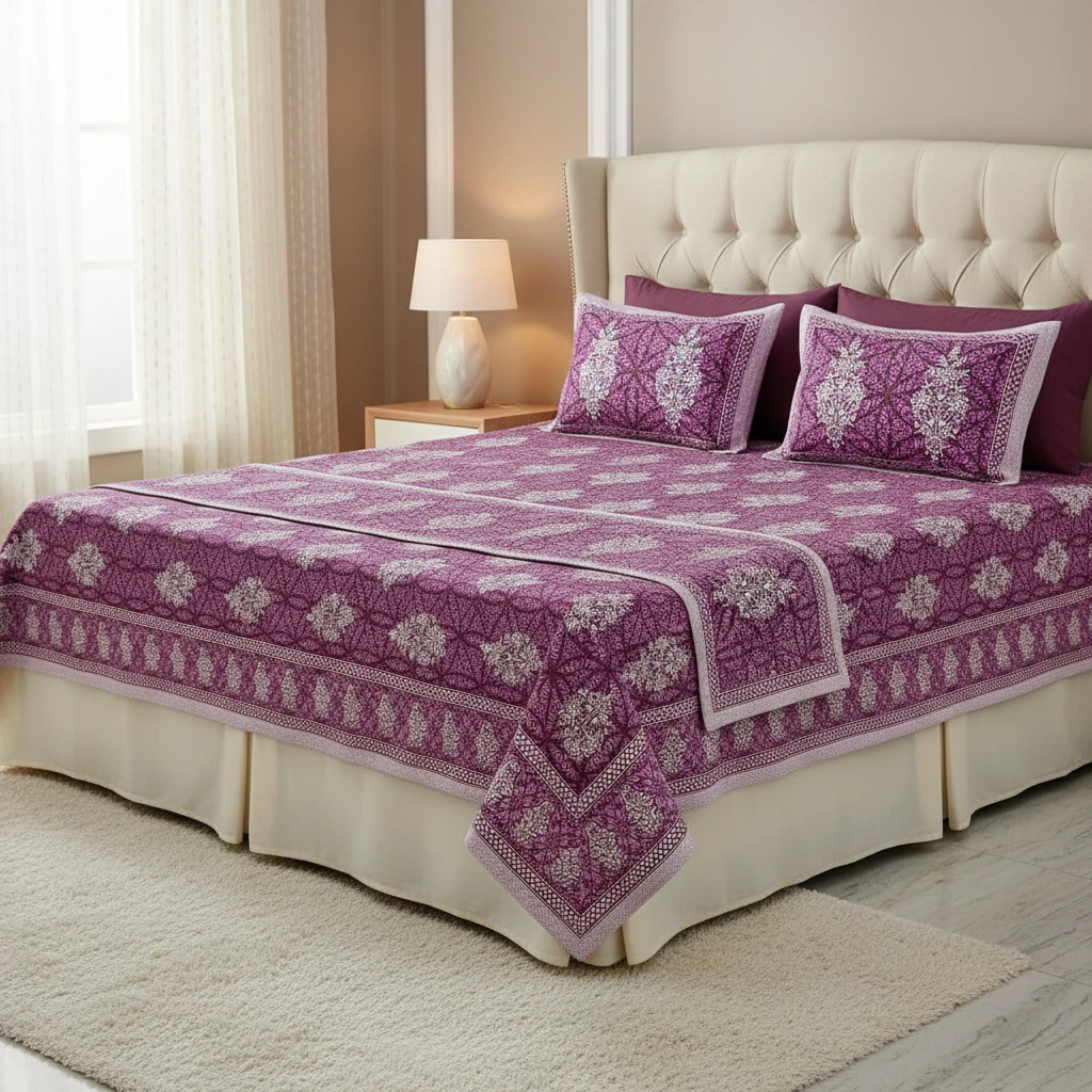 royal-pink-jaipuri-cotton-bedsheet-luxury-handcrafted-look-with-2-pillow-covers-108x108-king-size