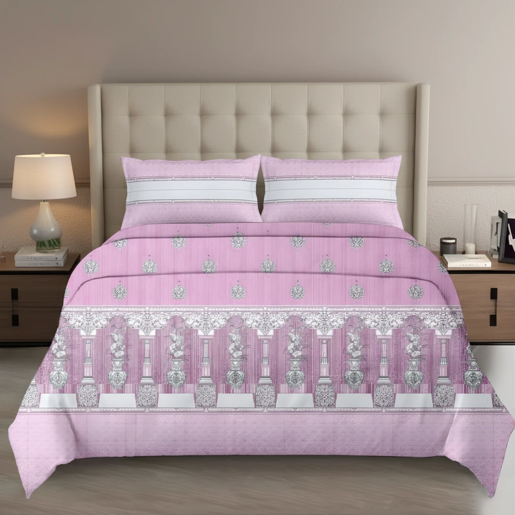royal-pink-cotton-satin-king-size-bedsheet-108x108-inches-with-2-pillow-covers-100-pure-cotton-elegant-pink-white-designer-bedsheet