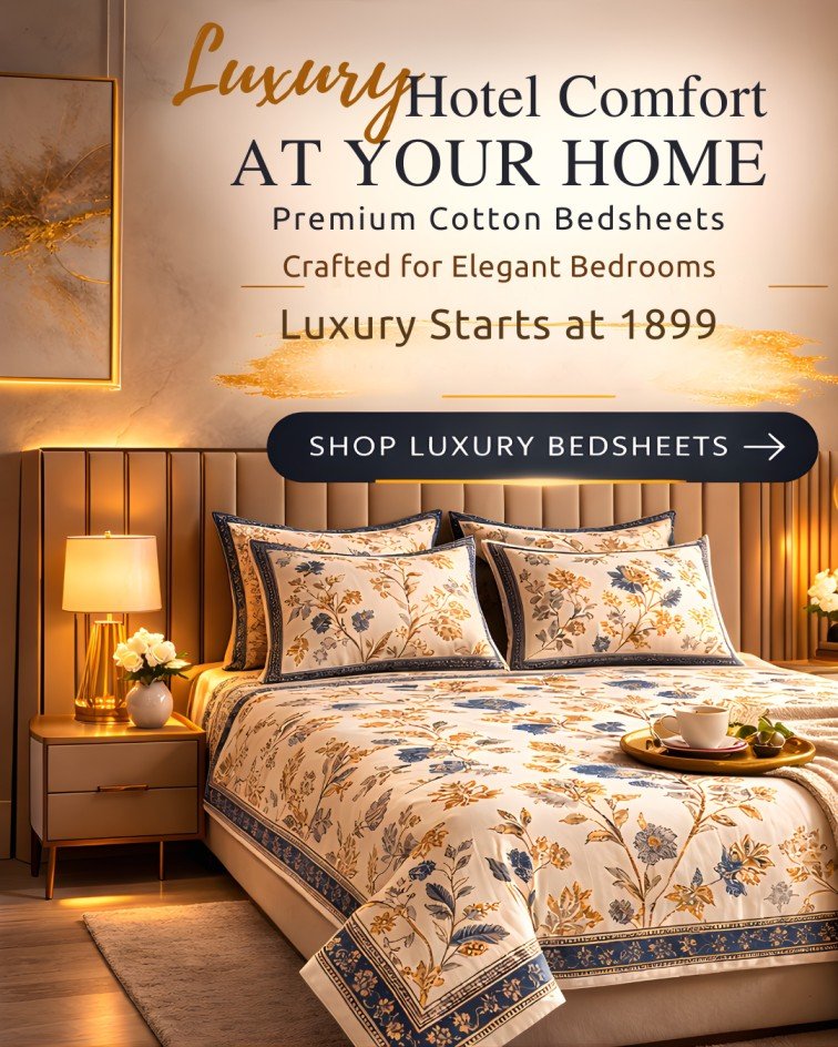 Premium Cotton Bedsheets Crafted for Elegant Bedrooms Luxury Starts at 1899