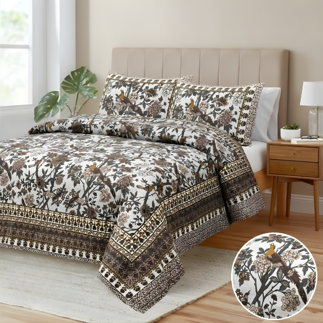forest-bloom-jaipuri-cotton-bedsheet-brown-ivory-floral-king-size-108x108
